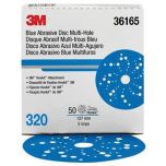 3M 36165 Multi-Hole Hook and Loop Blue 5 in. 320 Grit Sanding Disc (50 Discs)
